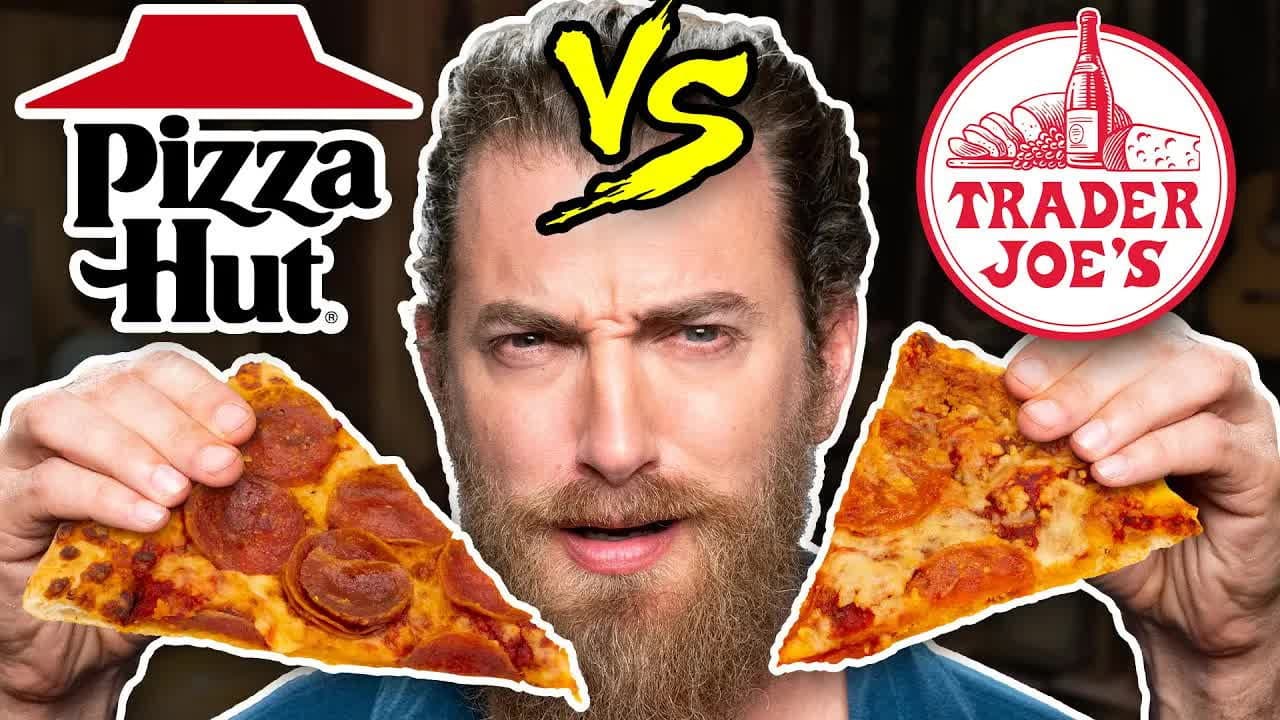 Still from Pizza Hut vs. Trader Joe's Taste Test