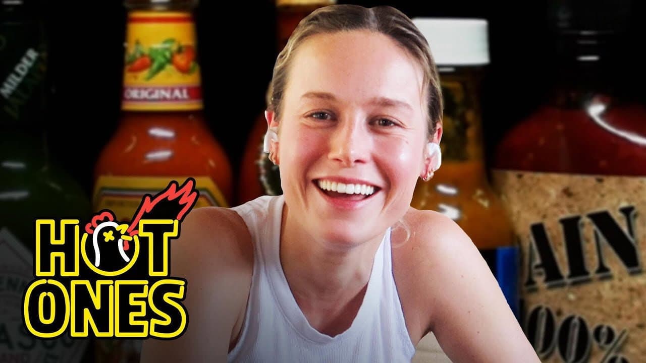 Still from Brie Larson Takes On a New Form While Eating Spicy Wings