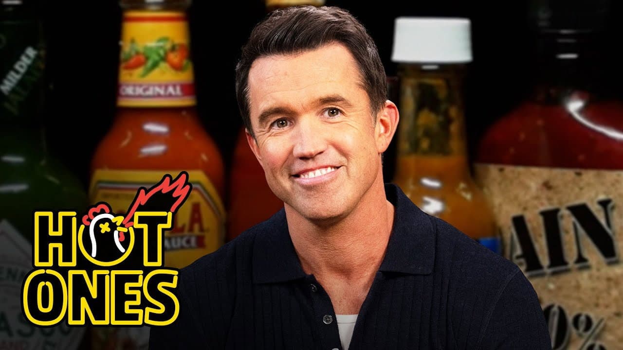 Still from Rob McElhenney Needs to Walk It Out While Eating Spicy Wings