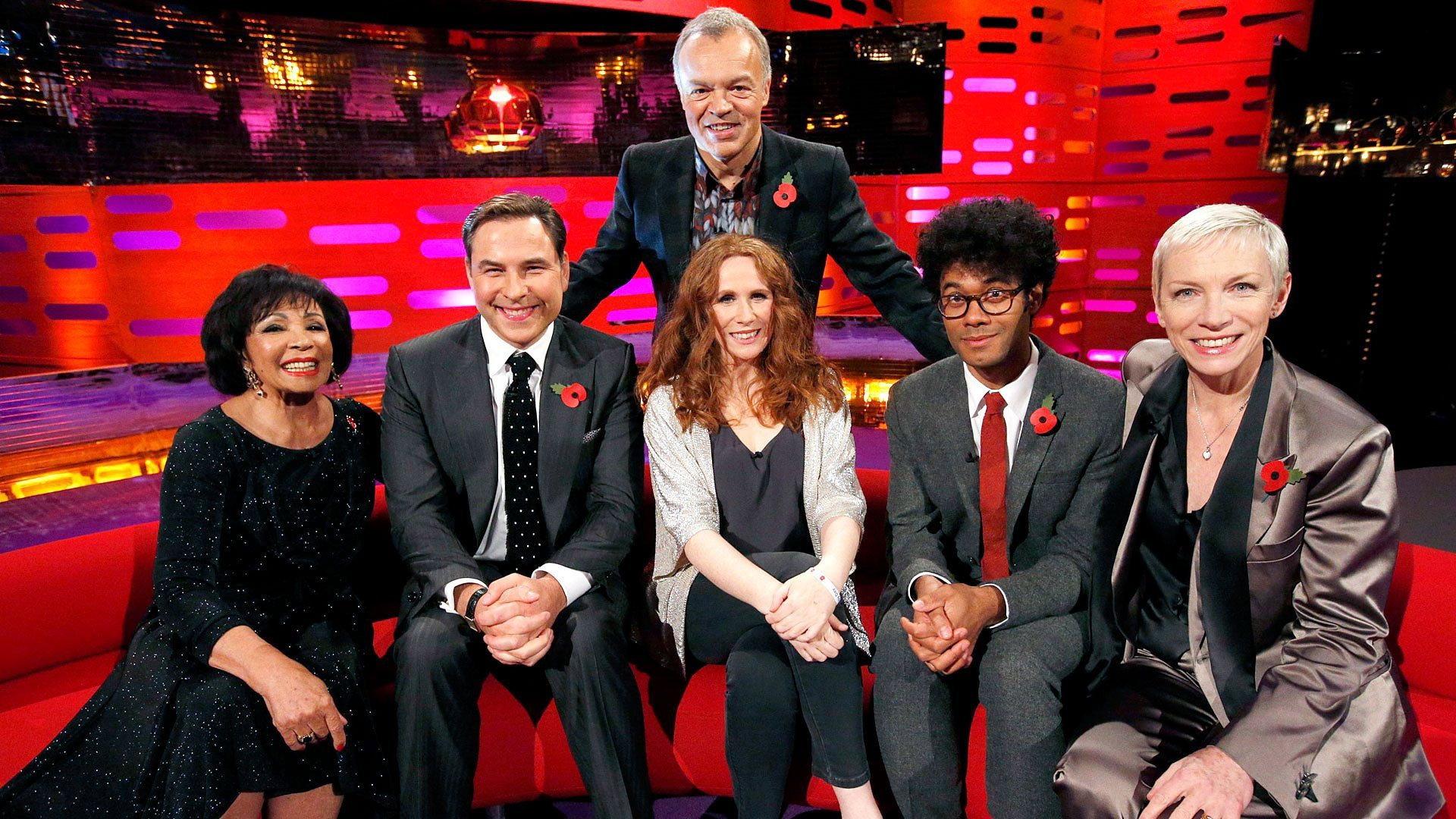 Still from Dame Shirley Bassey, David Walliams, Catherine Tate, Richard Ayoade, Annie Lennox