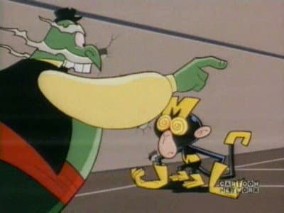 Still from Dial M For Monkey: Orgon Grindor
