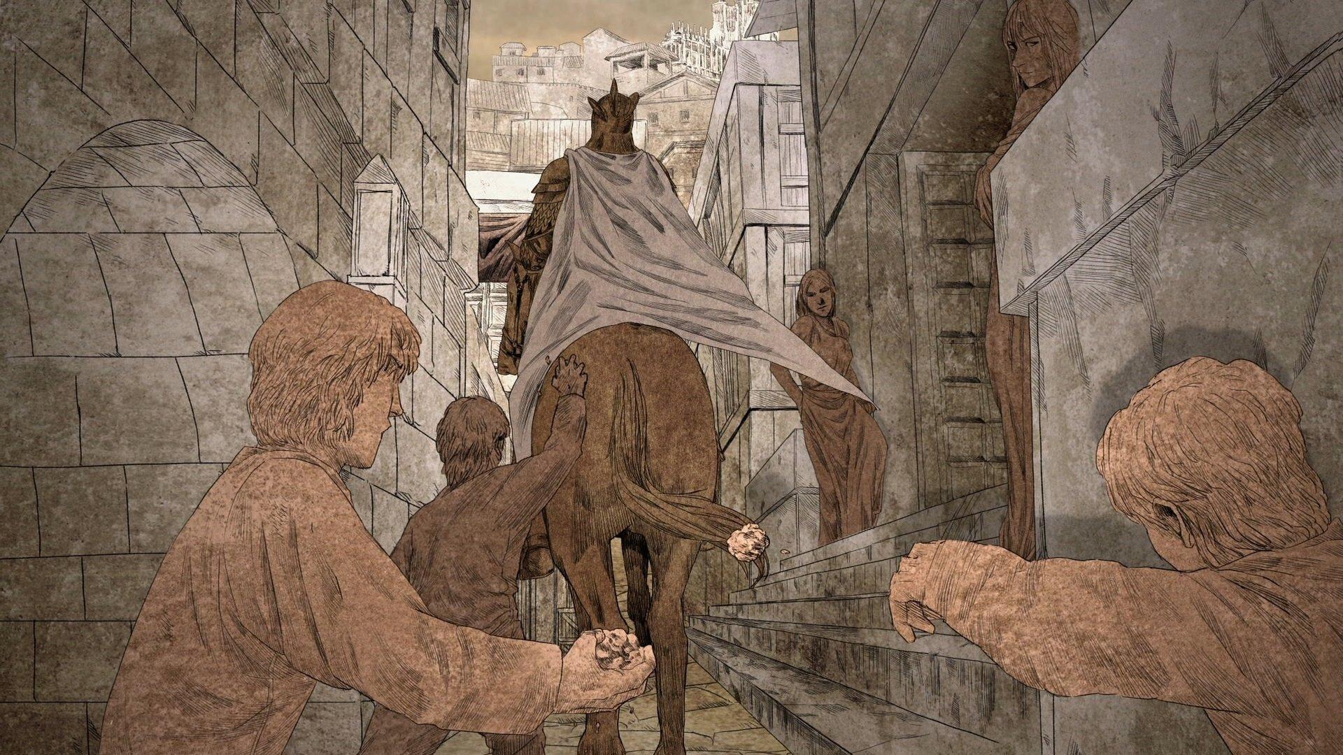 Still from Histories & Lore: The Kingsguard (Bronn)
