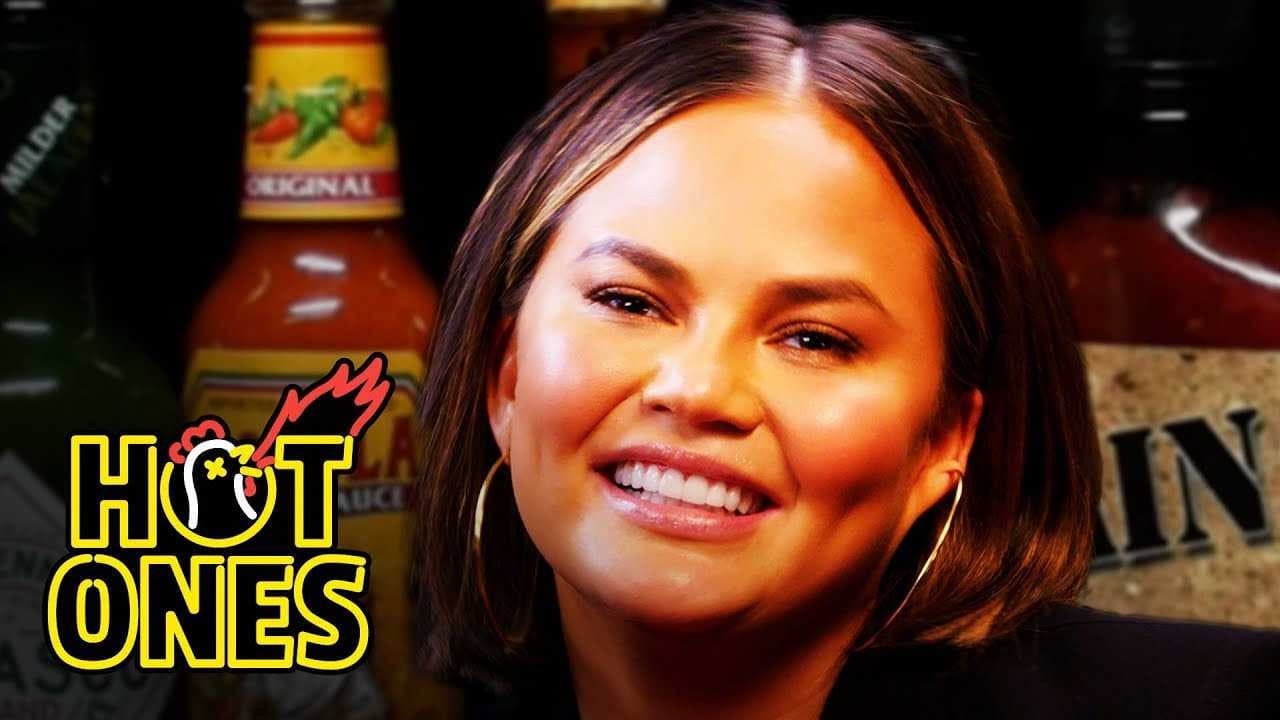 Still from Chrissy Teigen Gets Drunk on Spicy Wings