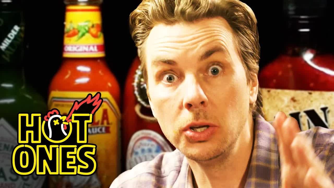 Still from Dax Shepard Does Mental Math While Eating Spicy Wings