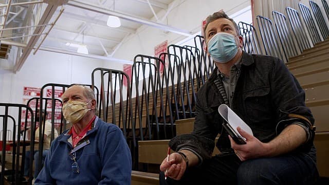 Still from 3/28/2021: What Happened in Wuhan?, Dynamic Robots, Kindred in the Bleachers
