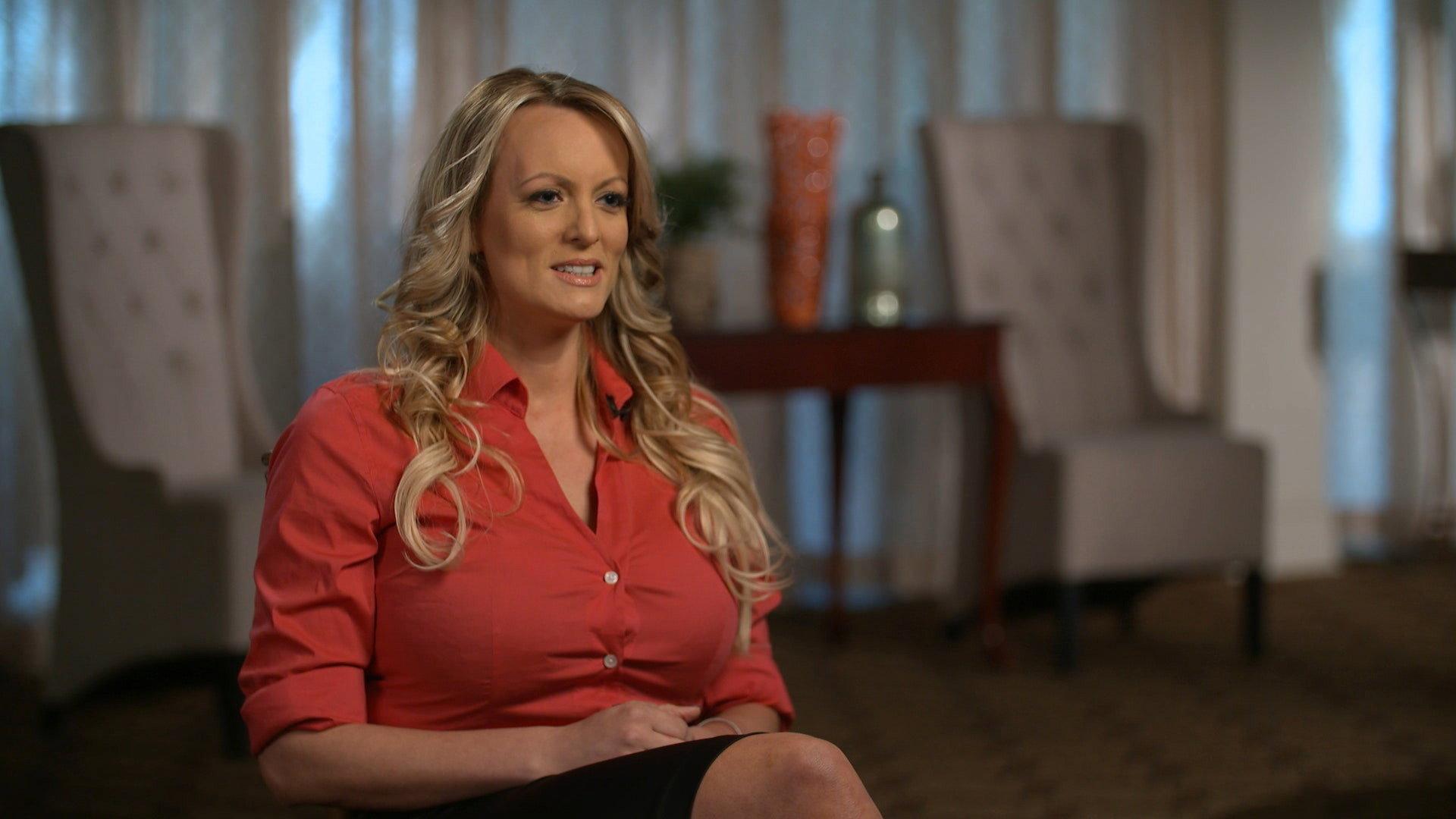 Still from The Stormy Daniels 60 Minutes interview, 'The Greek Freak'