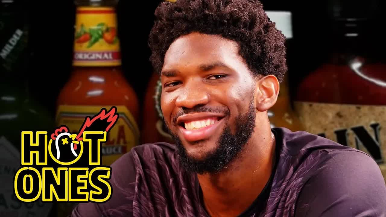 Still from Joel Embiid Trusts the Process While Eating Spicy Wings