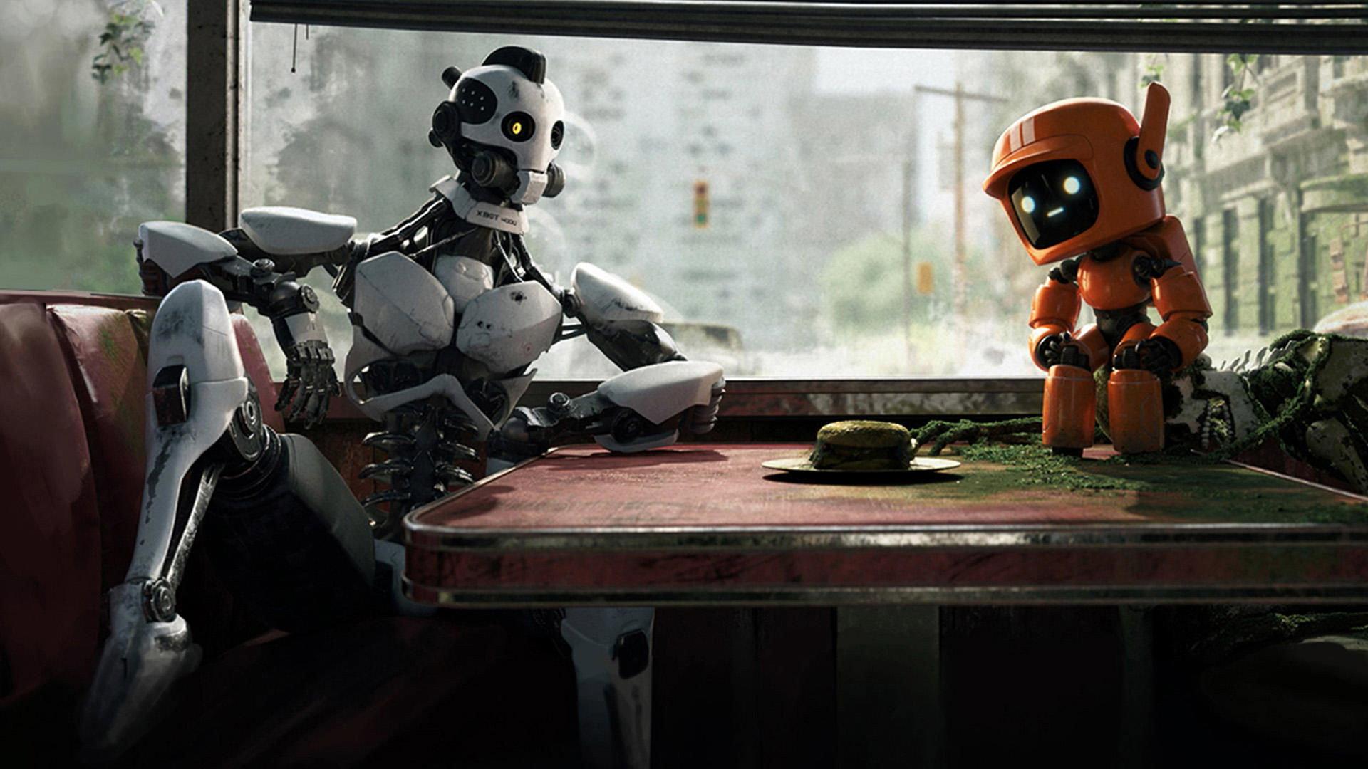 Still from THREE ROBOTS