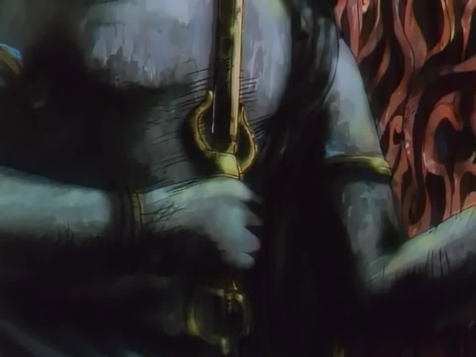 Still from Heian capital up in flames. Come, golden axe!