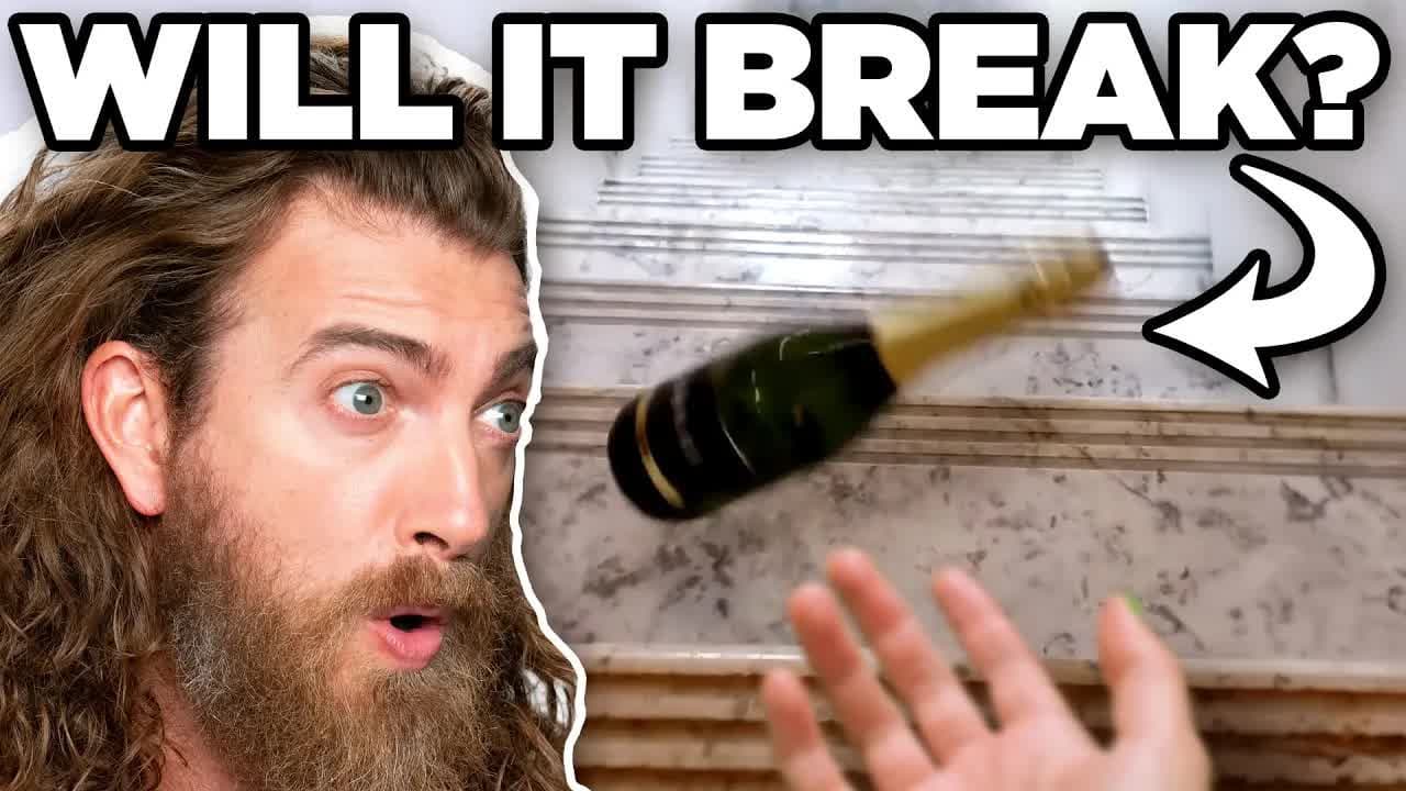 Still from Will The Glass Bottle Break? (TikTok Game)