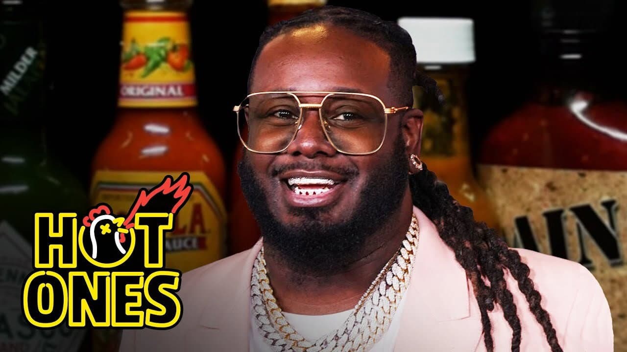 Still from T-Pain Tastes Gas While Eating Spicy Wings