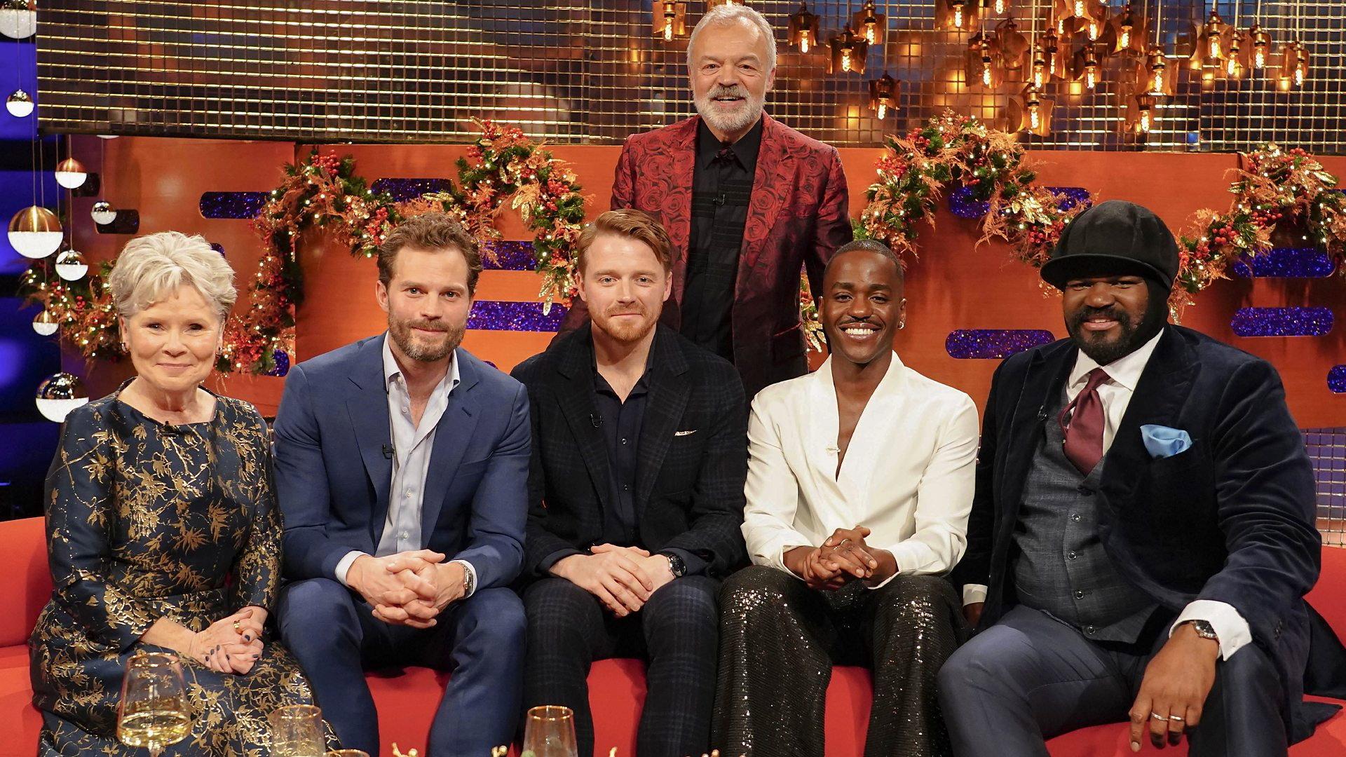 Still from Imelda Staunton, Jamie Dornan, Jack Lowden, Ncuti Gatwa and Gregory Porter