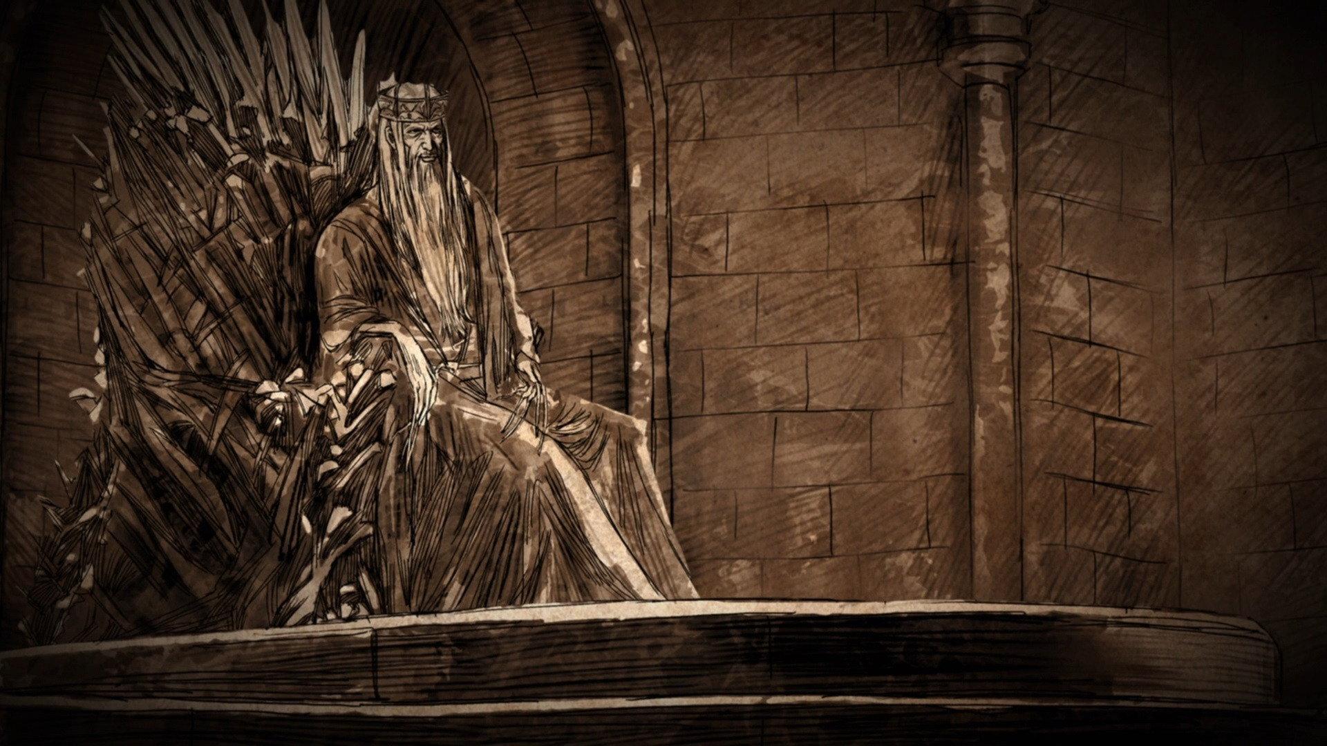 Still from Histories & Lore: Mad King Aerys (Robert Baratheon)