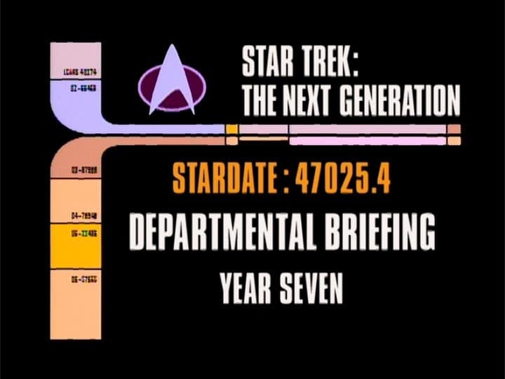 Still from Archival Mission Log: Year Seven - Departmental Briefing: Production