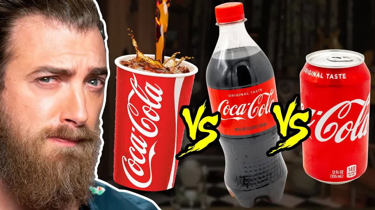Still from Soda Tap vs Bottle vs Can Taste Test