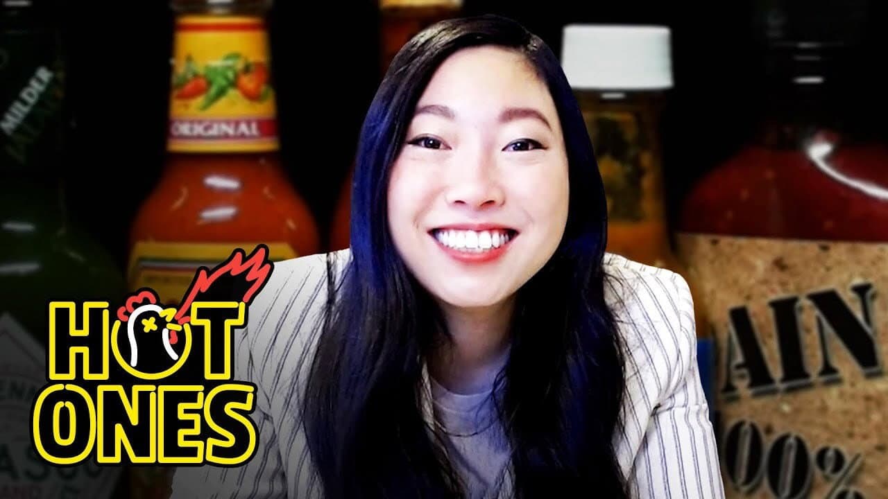Still from Awkwafina Gets Hot and Cold While Eating Spicy Wings