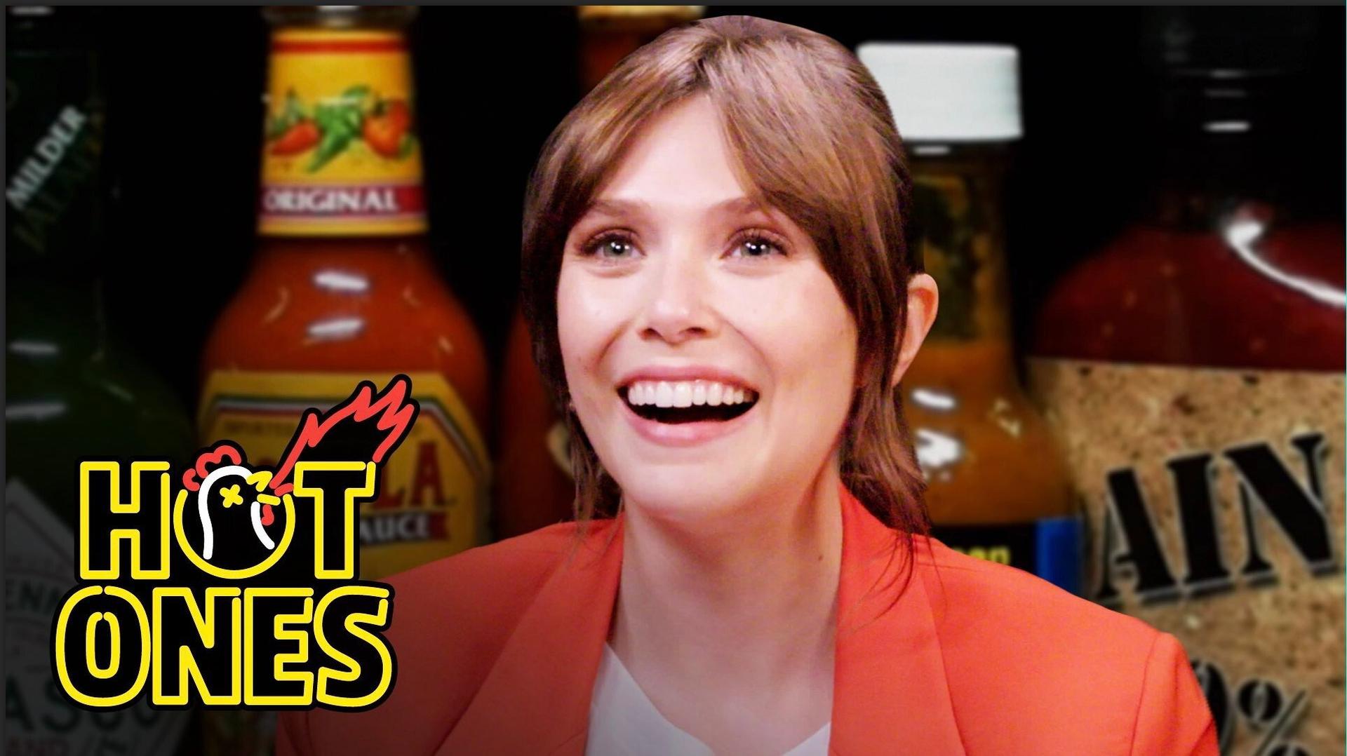 Still from Elizabeth Olsen Feels Brave While Eating Spicy Wings