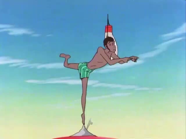 Still from Lupin Vs. the Mystery Man with Two Faces
