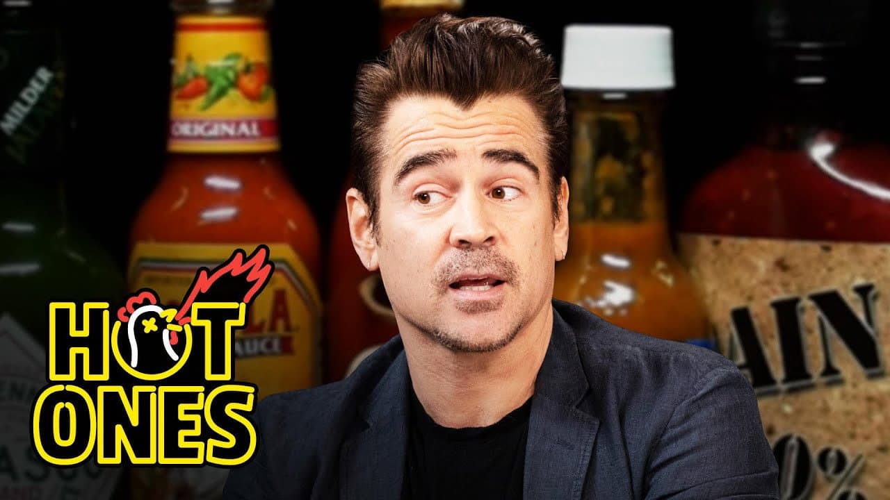 Still from Colin Farrell Searches for Meaning in the Pain of Spicy Wings