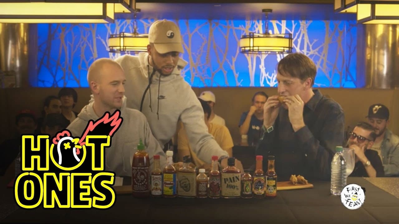 Still from Tony Hawk Eats Spicy Wings LIVE at ComplexCon