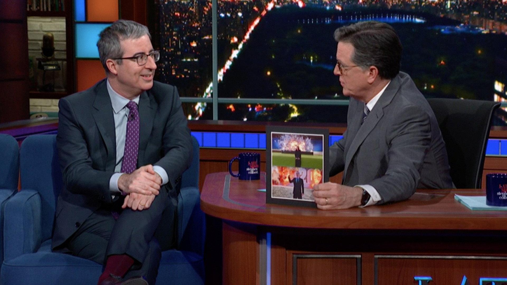 Still from John Oliver, Future Islands