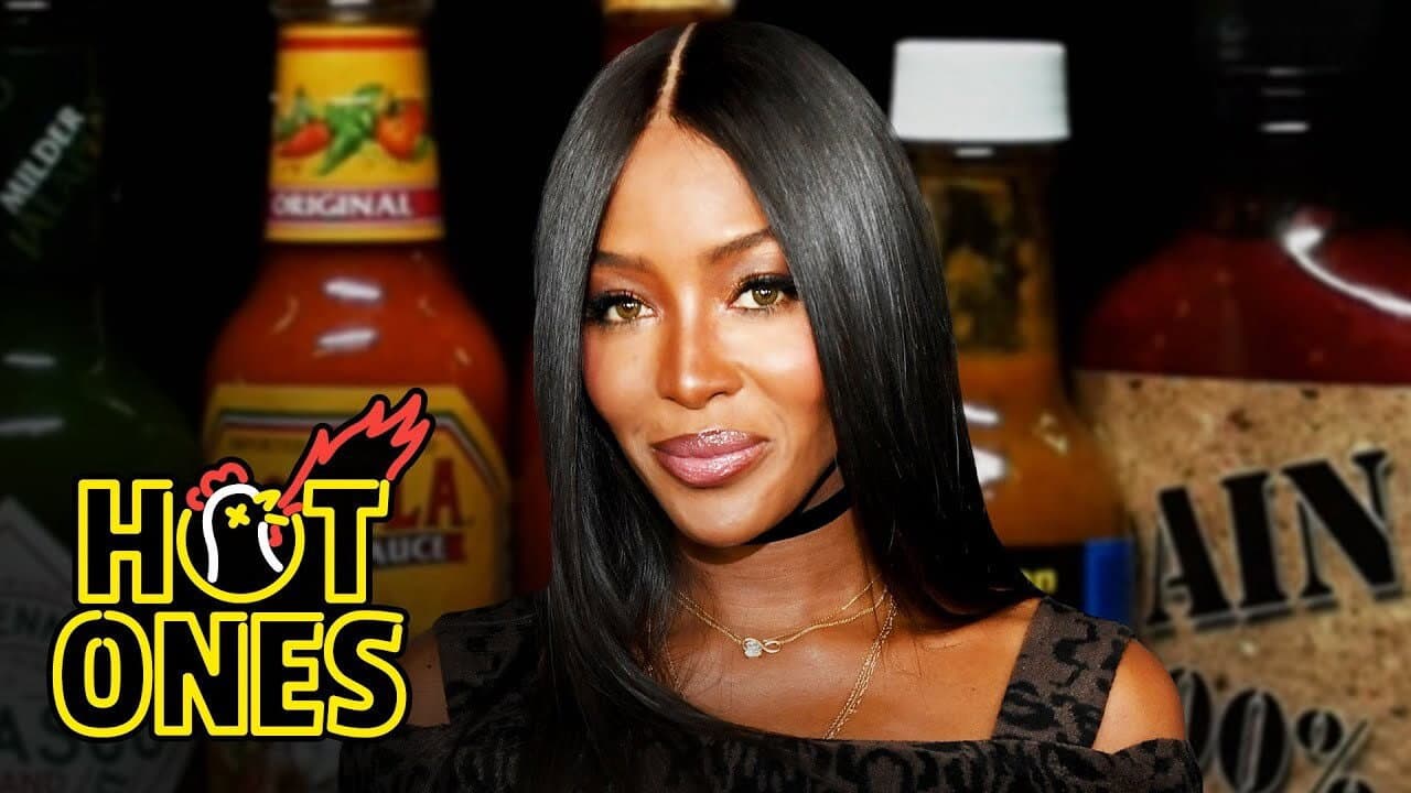 Still from Naomi Campbell Almost Faints While Eating Spicy Wings