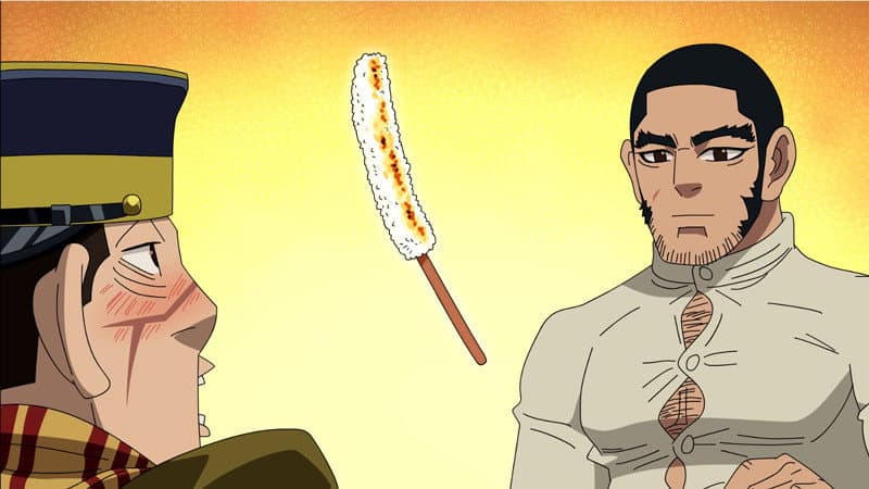 Still from Golden Travelogue Theater #38 - Grandma's mouth chewing dango Episode