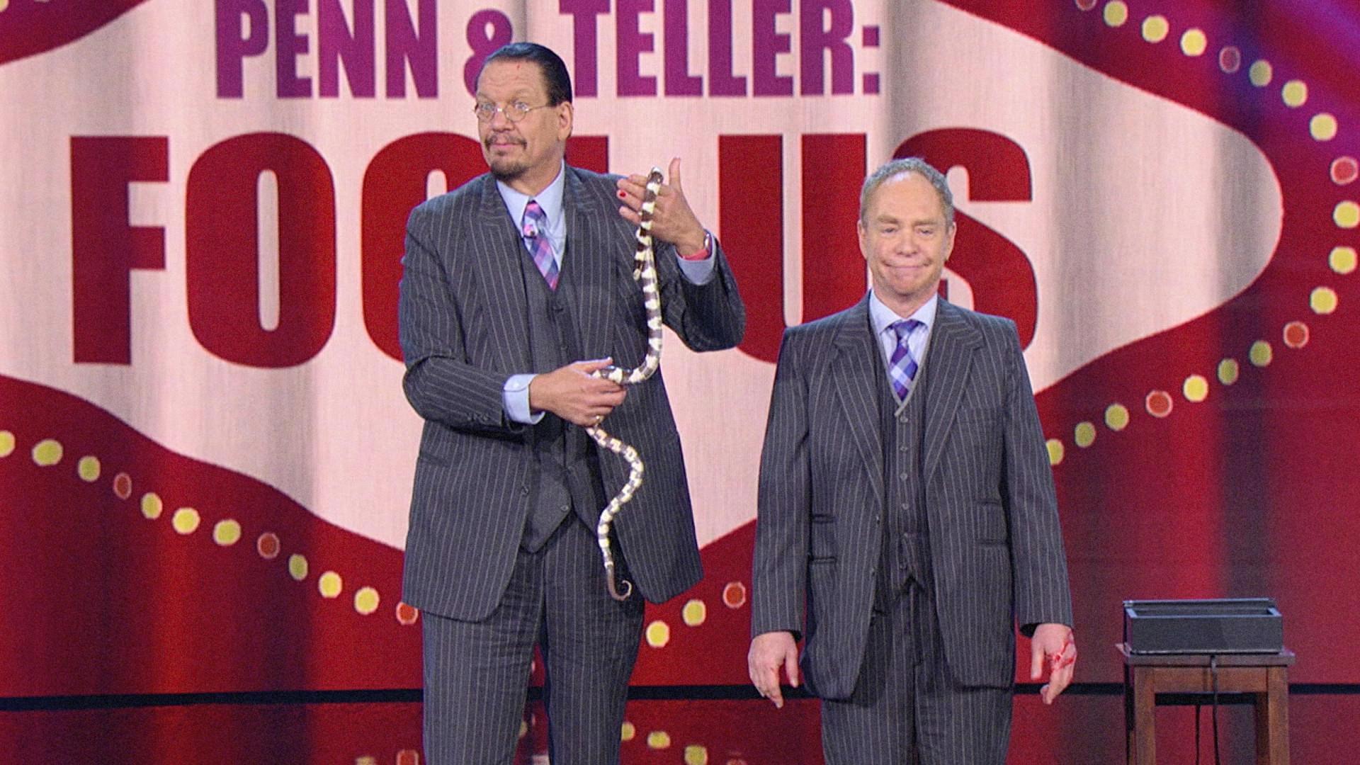 Still from Penn & Teller Snake Their Chances
