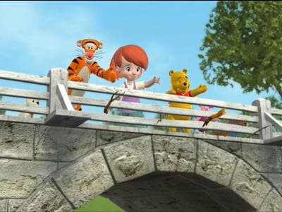 Still from Pooh Sticks Get Stuck