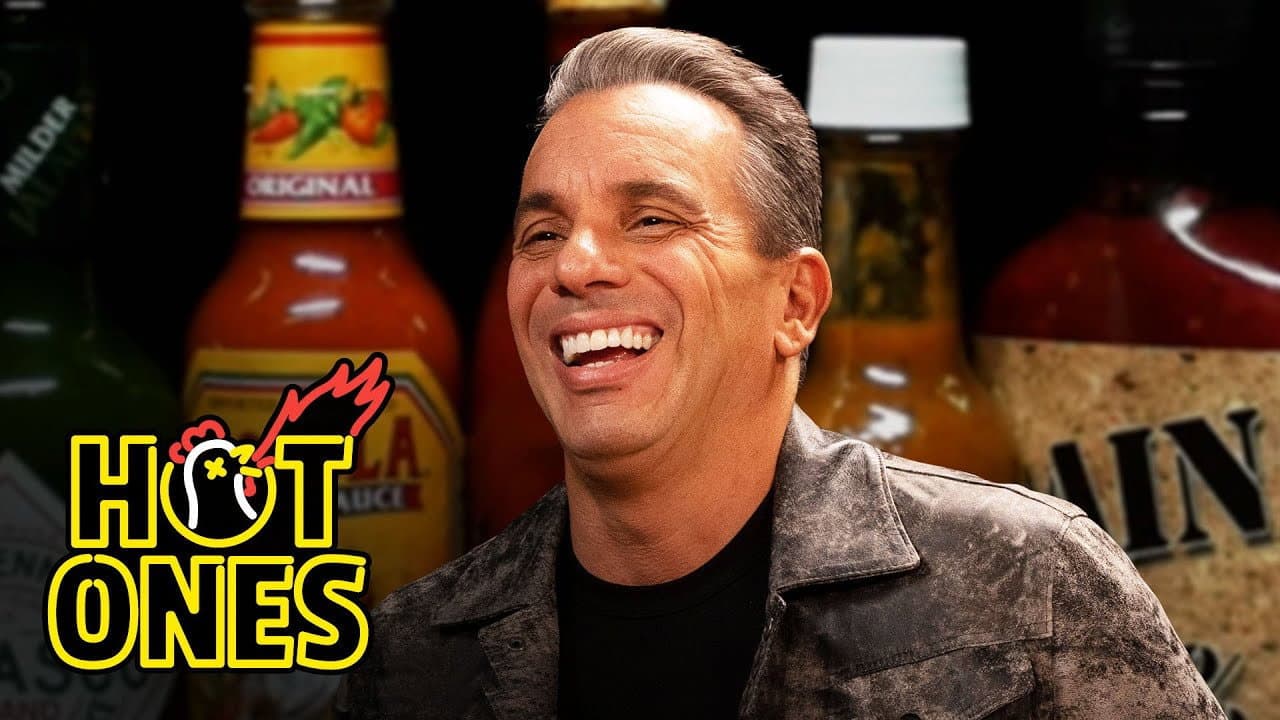 Still from Sebastian Maniscalco Is Thankful While Eating Spicy Wings