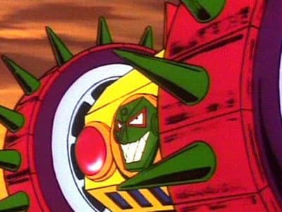Still from Deep red flash of lightning, sky flying Mazinger
