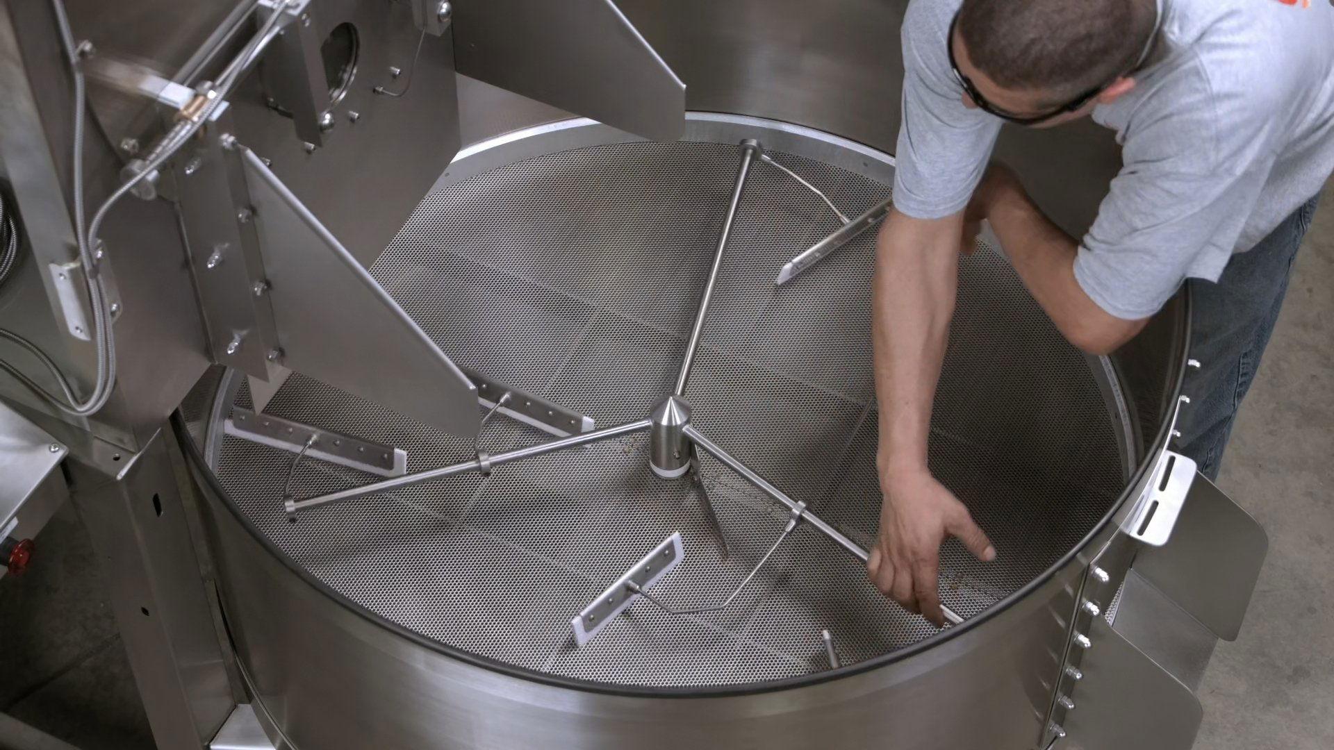 Still from Thermoplastic Fire Helmets, Basketry Sculptures, Coffee Roasters