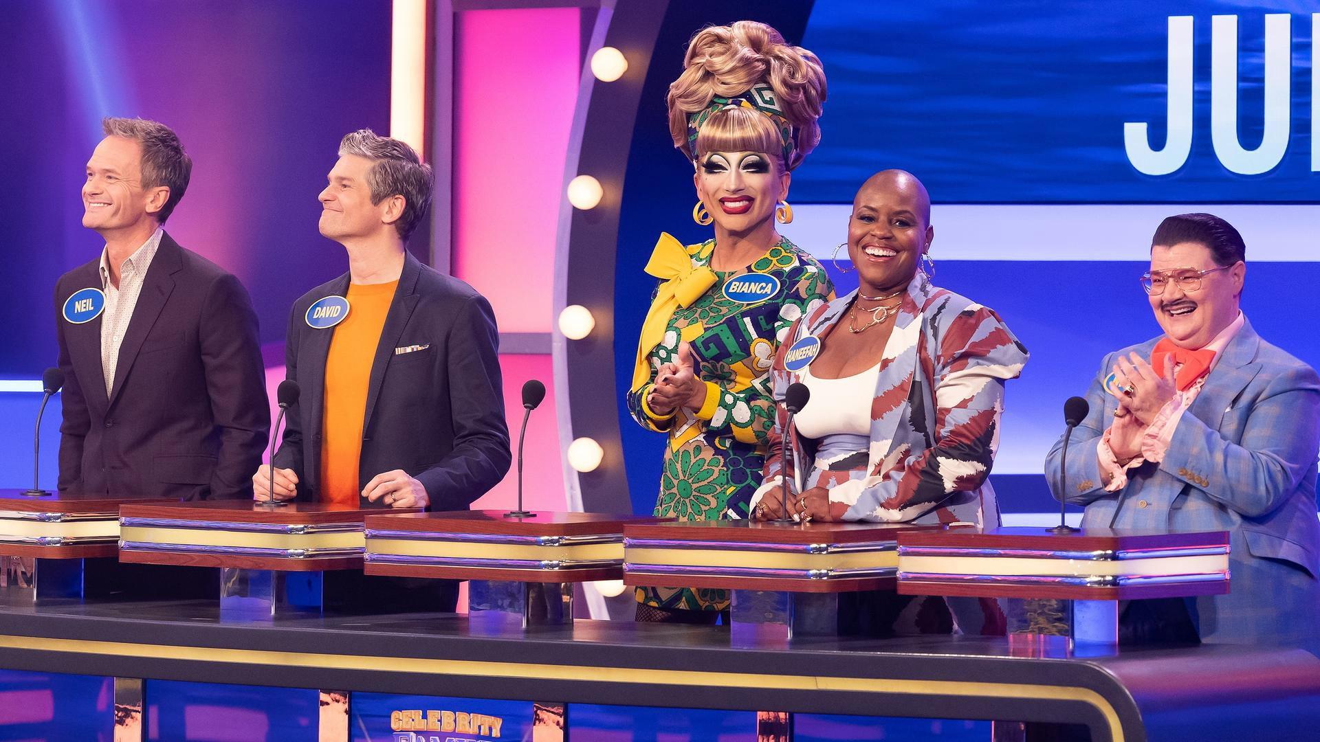 Still from Neil Patrick Harris vs. David Burtka & The Cast of Drag Me to Dinner and Nikki Glaser vs. Bebe Rexha