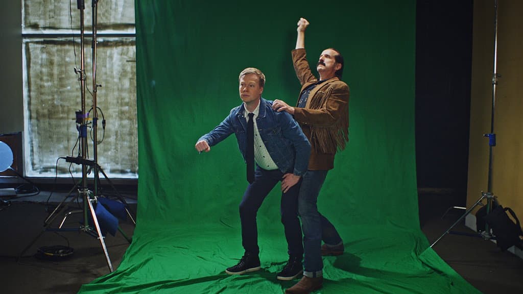 Still from The Very Brief Adventures of Maintenance Guy and Plant Man
