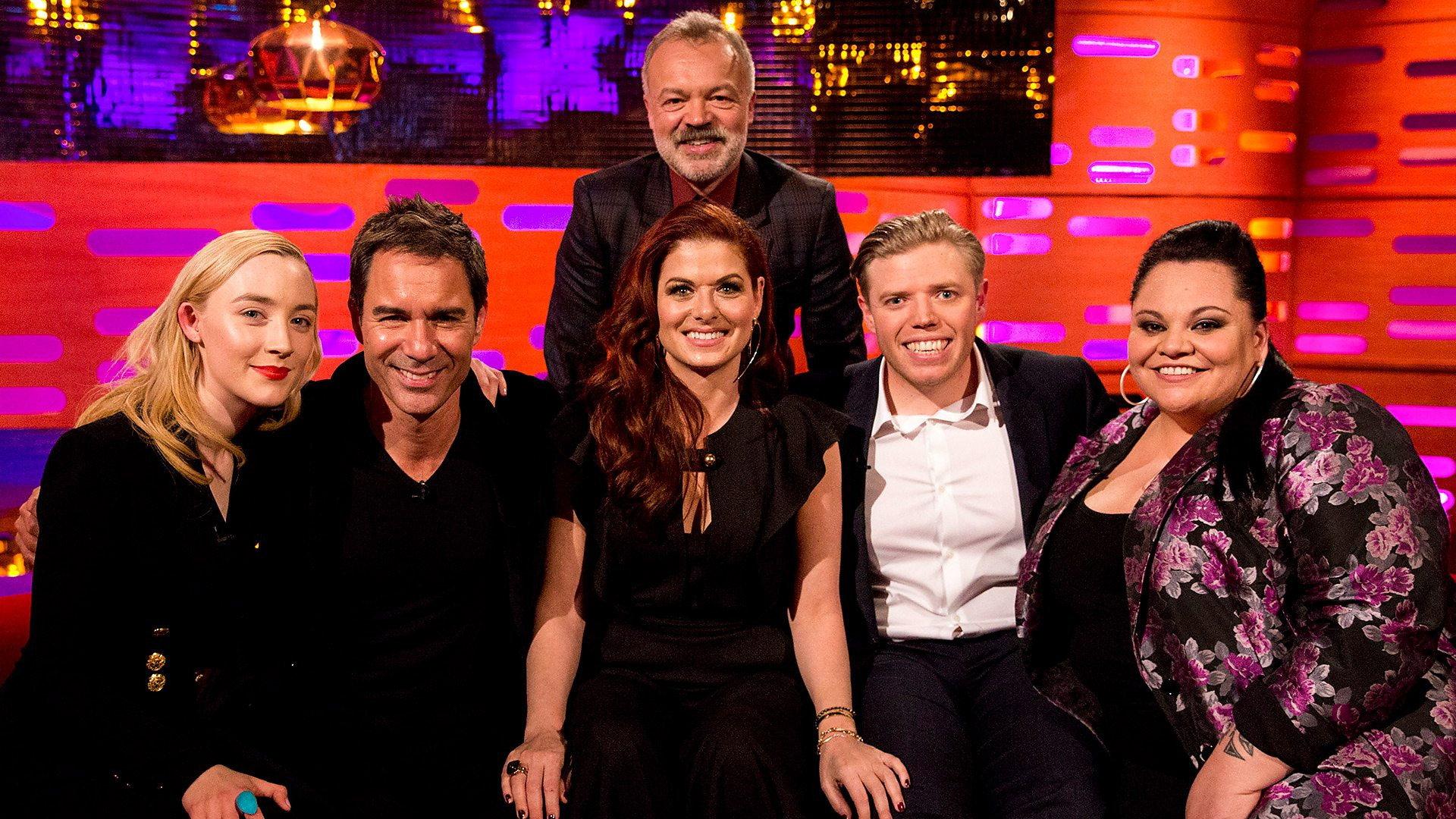 Still from Saoirse Ronan, Eric McCormack, Debra Messing, Rob Beckett, Keala Settle