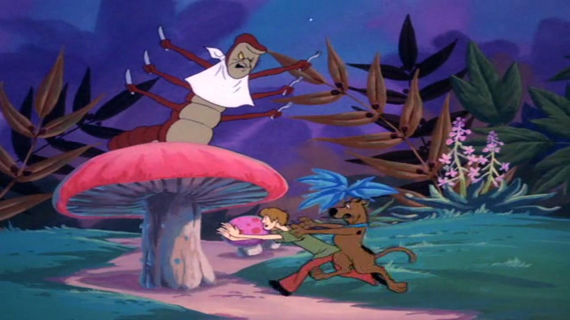 Still from Waxworld / The Greatest Invention in the World / Scooby in Wonderland / Who's Afraid of the Big Bad Bug / Scrappy's Birthday / Counterfeit Dollar