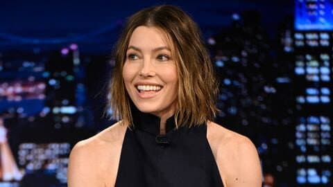 Still from Jessica Biel, Simon Pegg, Isabela Merced, sombr