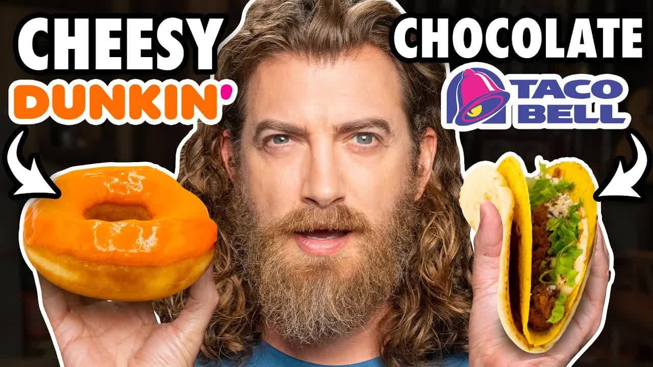 Still from Cheesy Chocolate Food vs. Chocolate Cheesy Food Taste Test