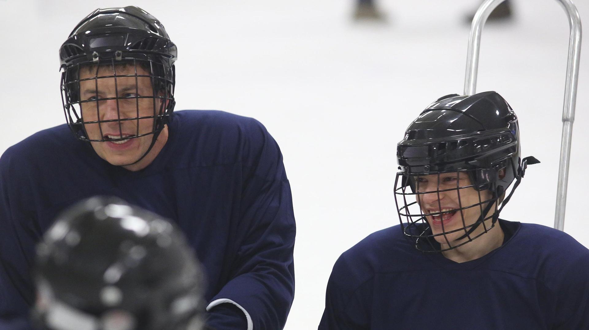 Still from S-L-E--SLED HOCKEY