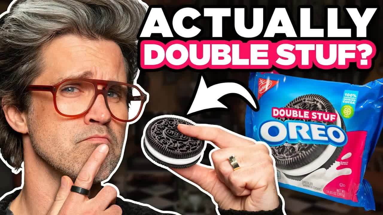 Still from Are Double Stuf Oreos REALLY Double?