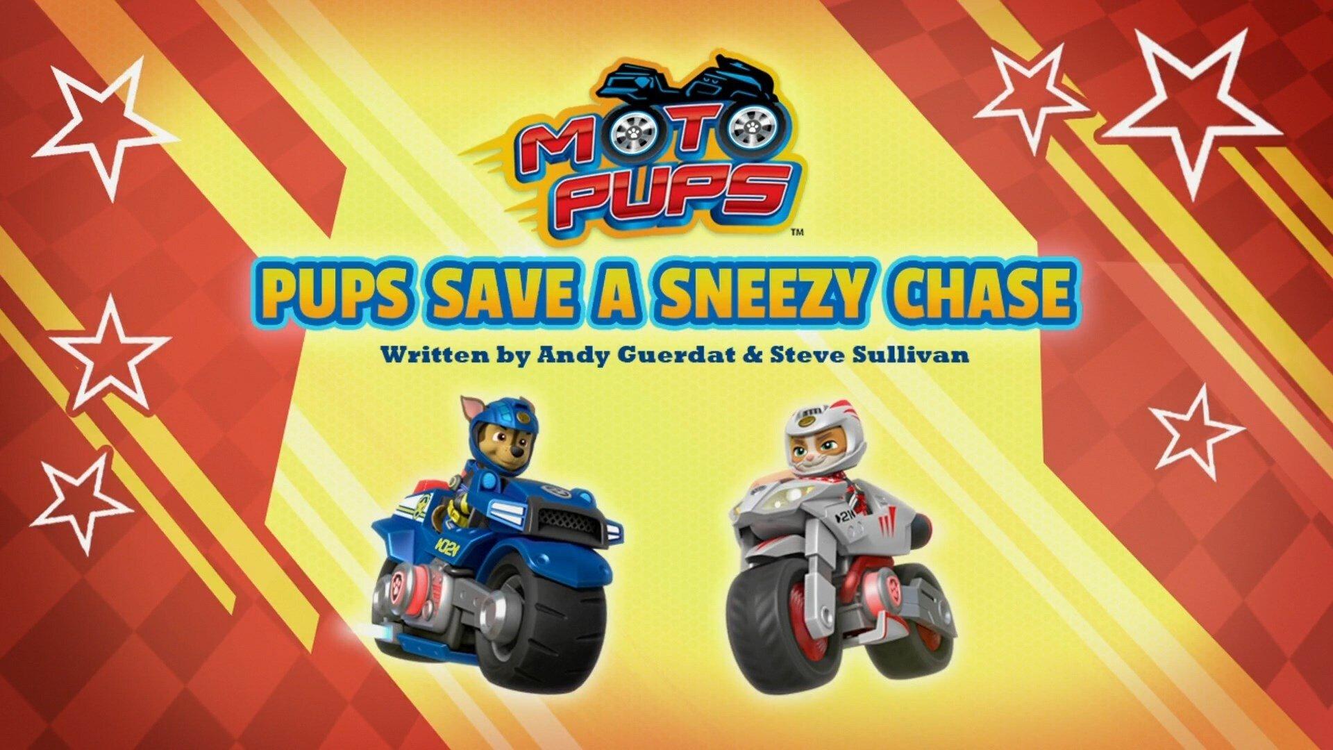 Still from Moto Pup: Pup Save a Sneezy Chase
