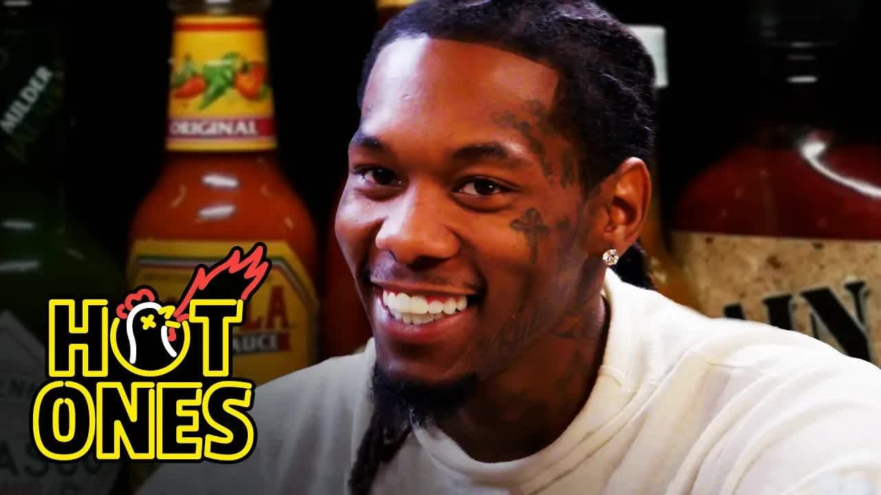 Still from Offset Screams Like Ric Flair While Eating Spicy Wings