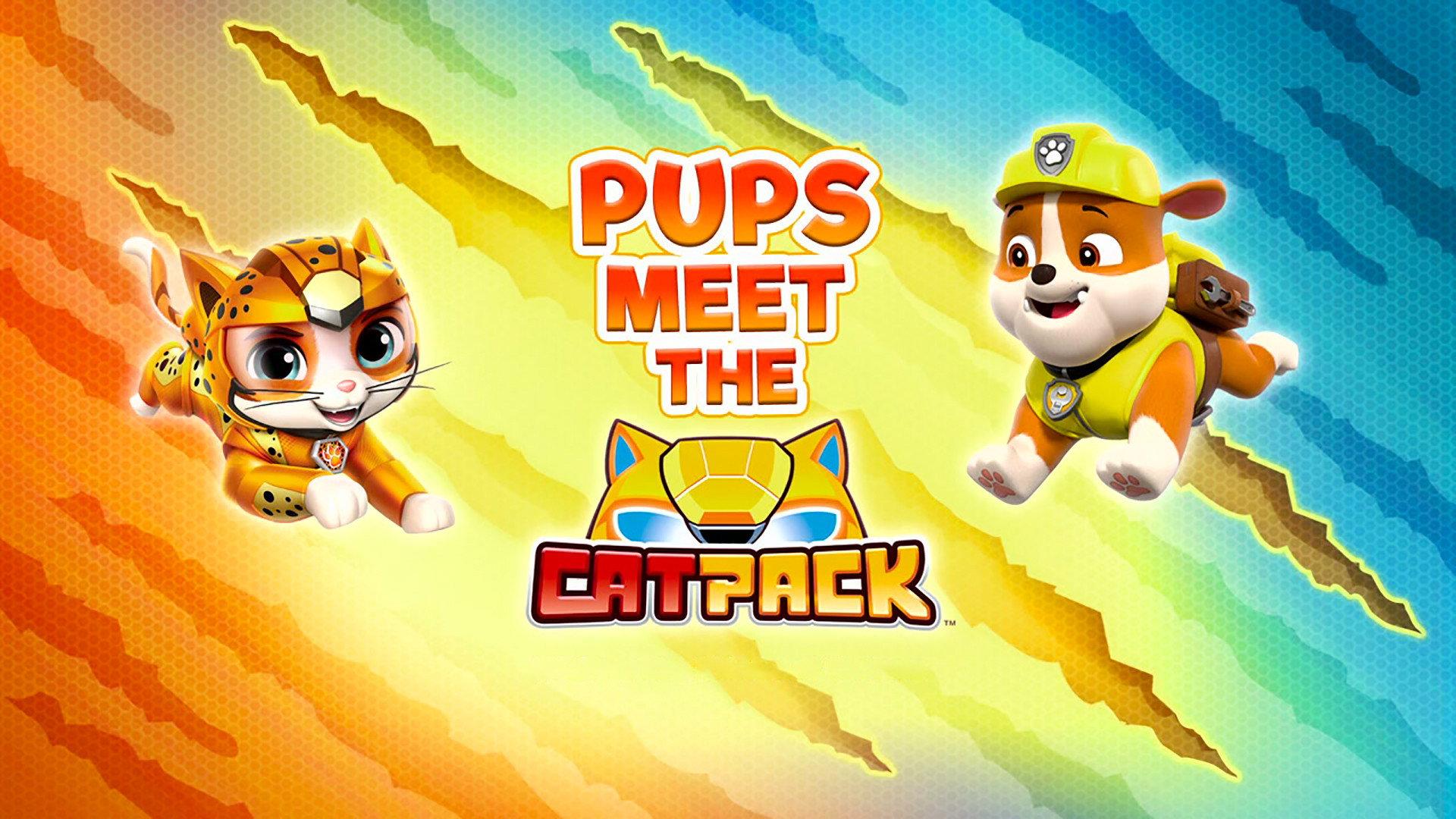 Still from Pups Meet the Cat Pack