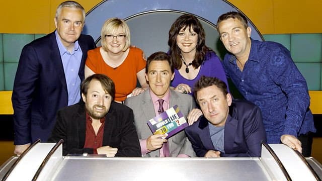 Still from Huw Edwards, Sarah Millican, Josie Lawrence, Bradley Walsh