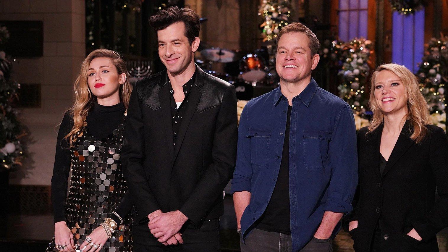 Still from Matt Damon and Mark Ronson & Miley Cyrus