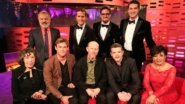 Still from Chris Hemsworth, Ron Howard, Lily Tomlin, Kevin Bridges, Blake, Dame Shirley Bassey