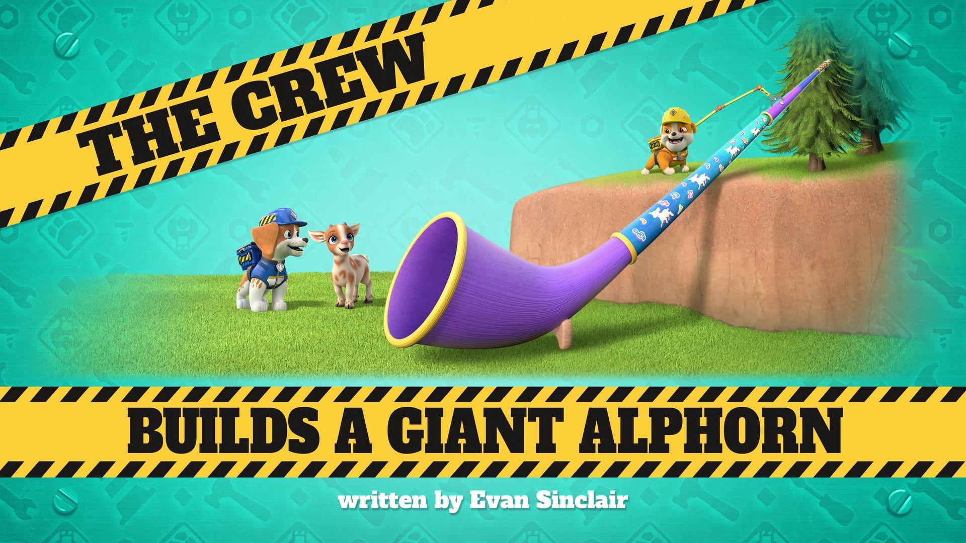 Still from The Crew Builds a Giant Alphorn
