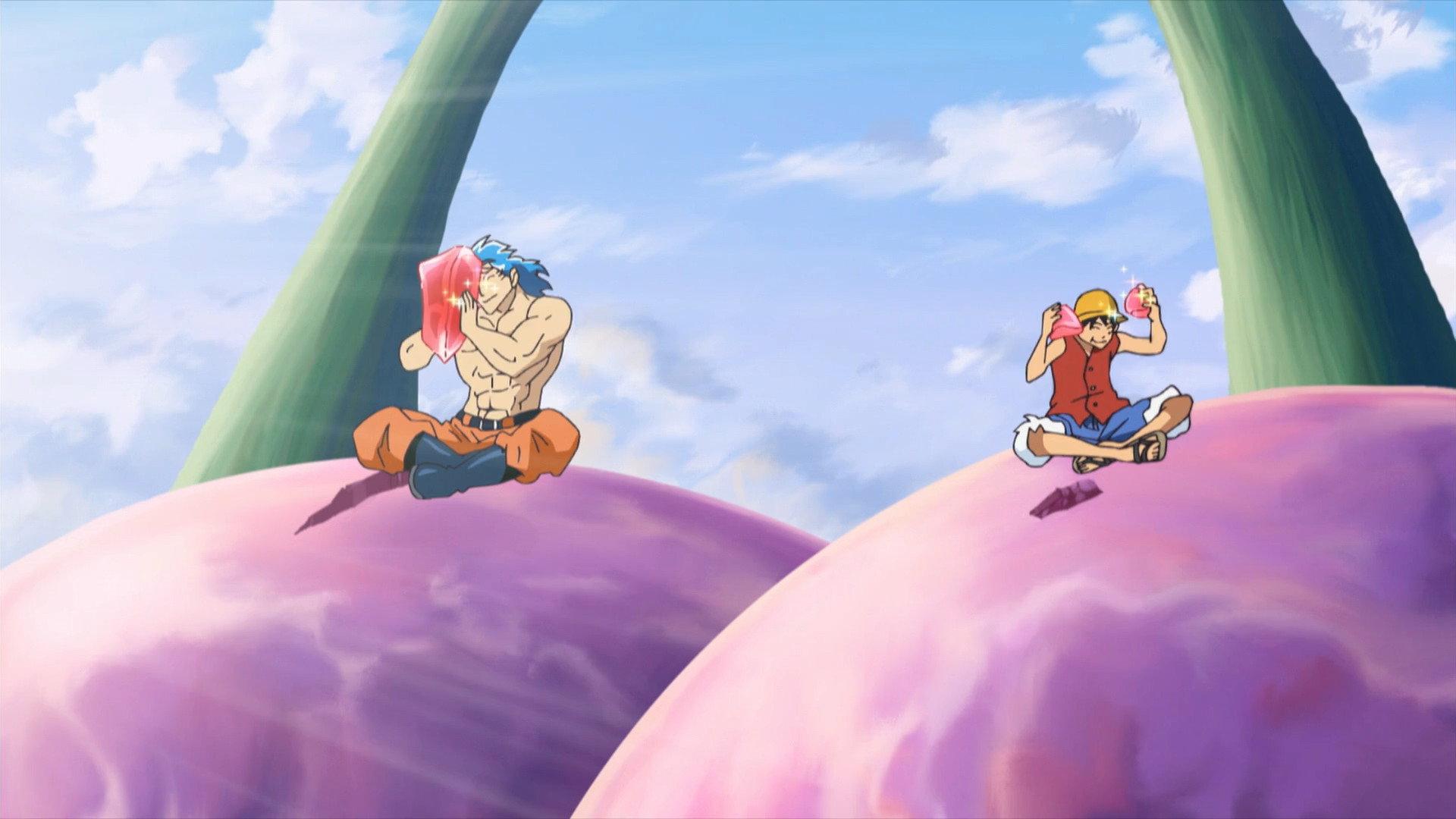 Still from The Strongest Tag-Team! Luffy and Toriko's Hard Struggle! (II)