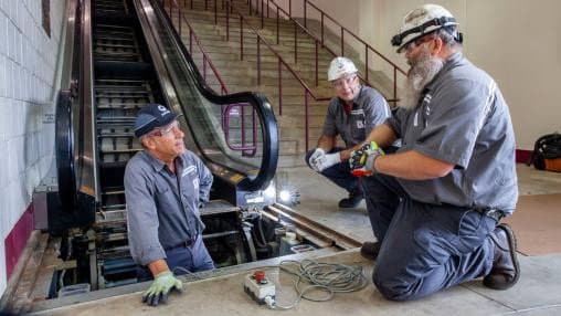 Still from Escalator Maintainer / Scorpion Sweeper