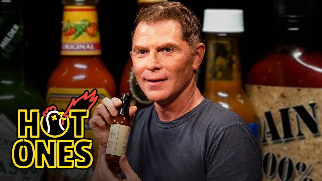 Still from Bobby Flay Throws Down Against Spicy Wings